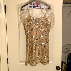 LIGHT PINK/NUDE SEQUIN DRESS